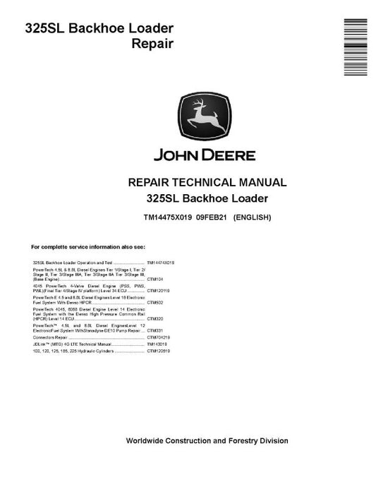 Repair Manual - John Deere 325SL Backhoe Loader (TM14475X019)