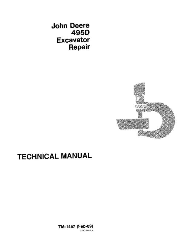 Repair Manual - John Deere 495D Wheeled Excavator (TM1457)
