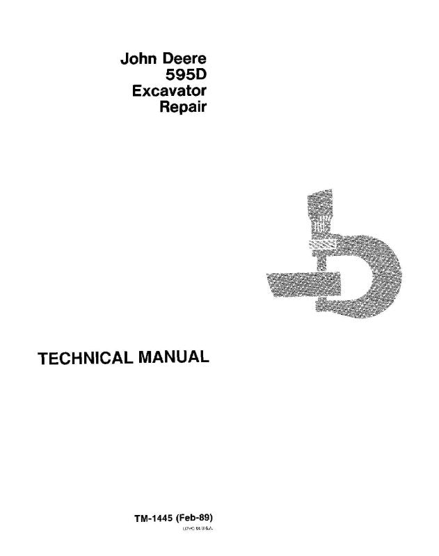 Repair Manual - John Deere 595D Wheeled Excavator (TM1445)