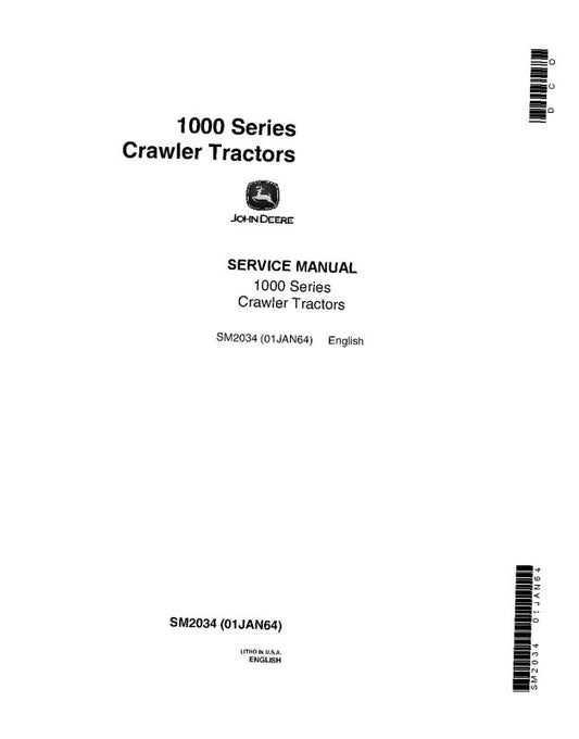 Service Manual - John Deere 1010 Crawler Tractor (SM2034)