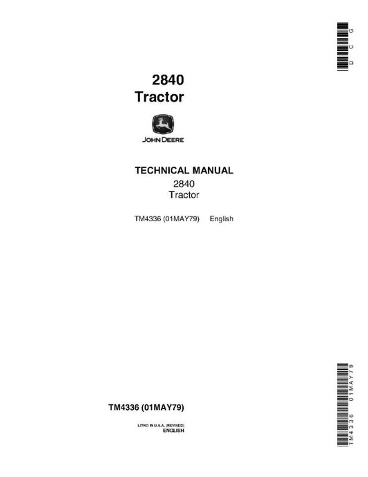 Technical Manual - John Deere 2840 Utility Tractor (tm4336)