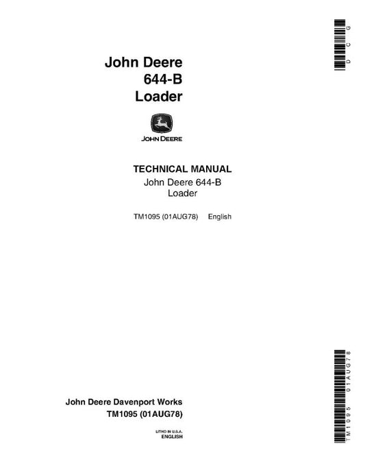Technical Manual - John Deere 644B and JD644B Wheel Loader (TM1095)