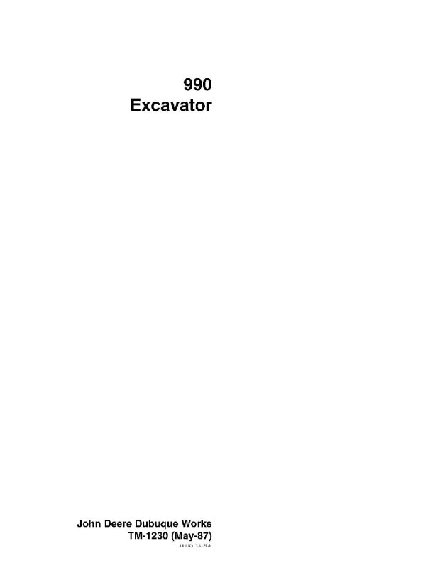Technical Manual - John Deere 990 Crawler Excavator (TM1230)
