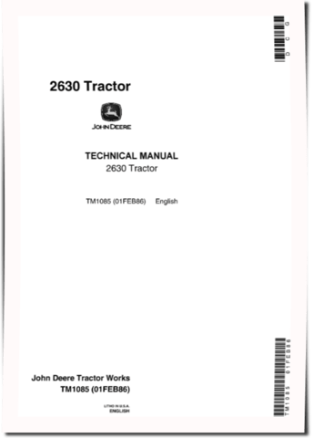Technical Manual John Deere 2630 Utility Tractors (TM1085)