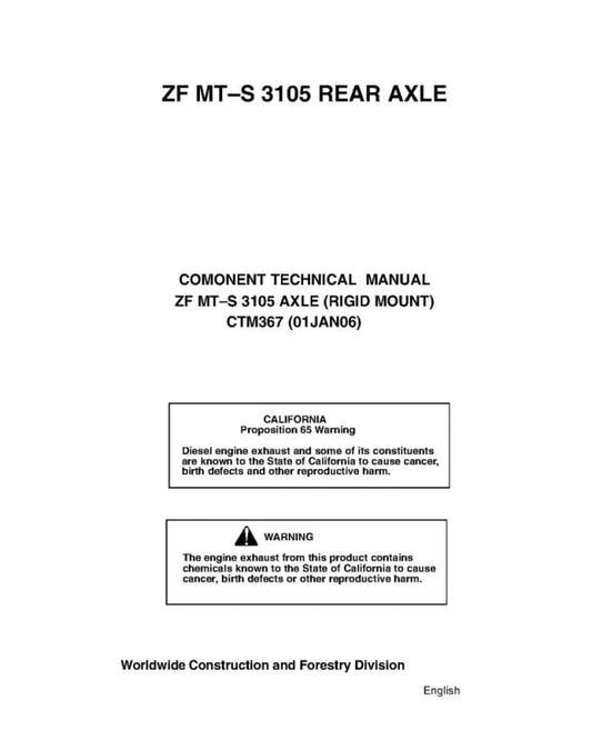 ZF-MULTITRAC MT–S 3105 Rear Axles Component Service Technical Manual (CTM367)